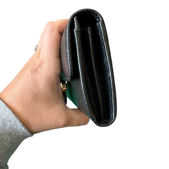 Gucci Interlocking G Long Wallet Black Leather Silver 100% Authentic - Picture 2 of 14